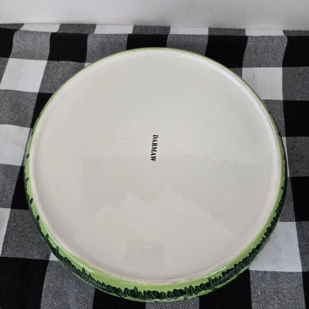 Darmaw Glossy Watermelon Themed Ceramic Large Shallow Bowl & Pitcher